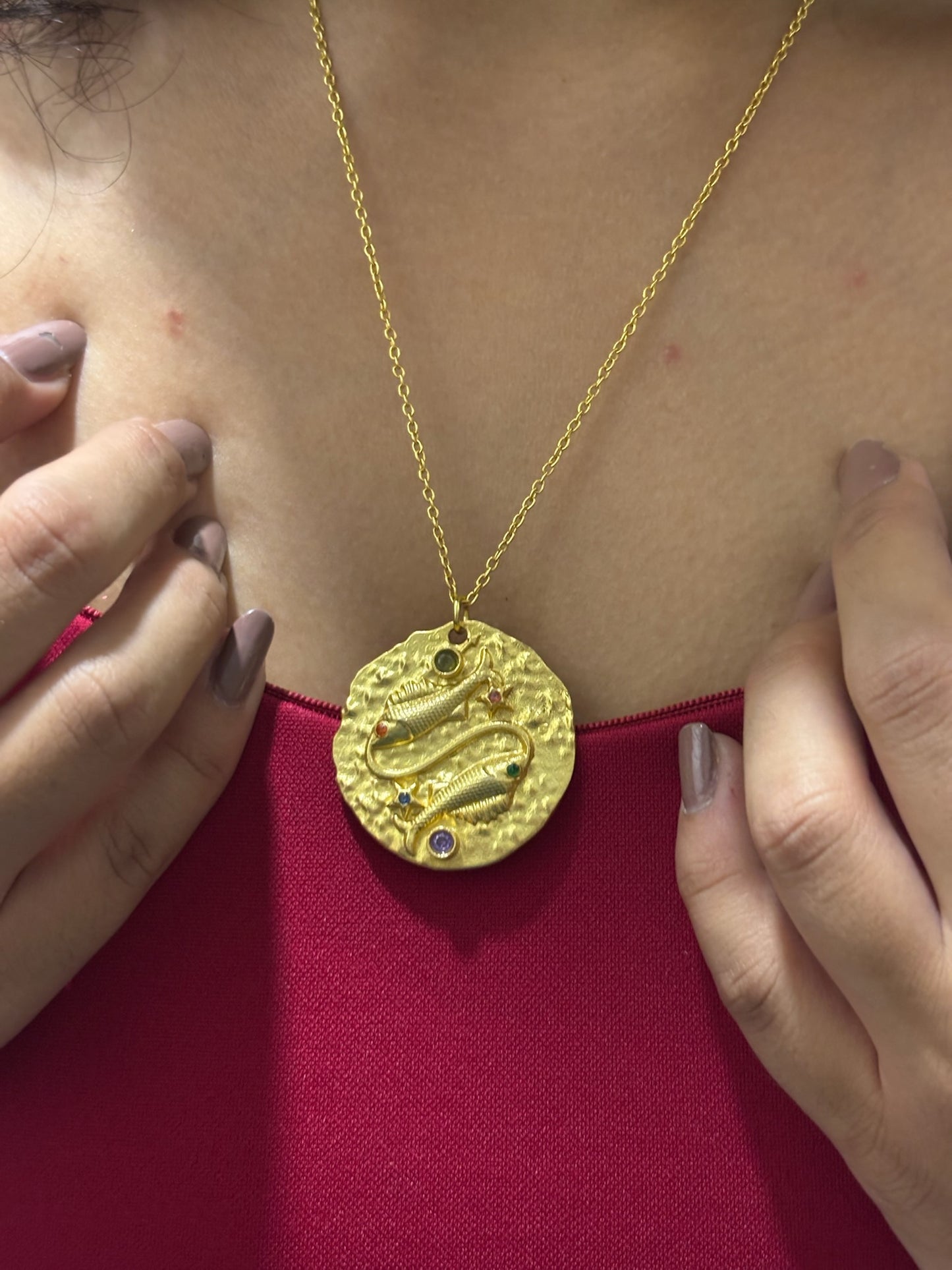 Zodiac Pendant | Handmade with brass, 18kt Gold Plated
