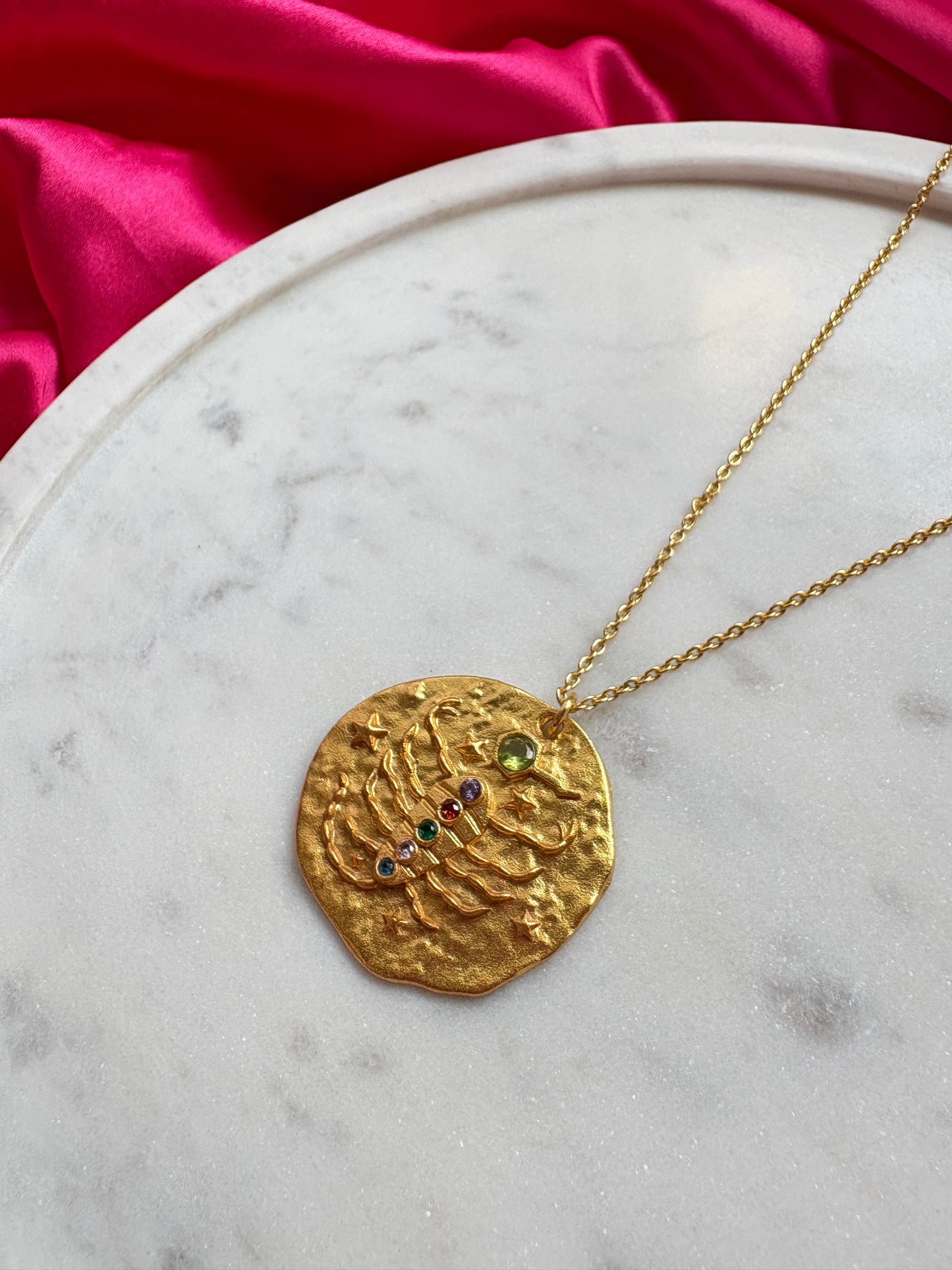 Zodiac Pendant | Handmade with brass, 18kt Gold Plated