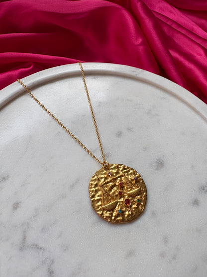 Zodiac Pendant | Handmade with brass, 18kt Gold Plated