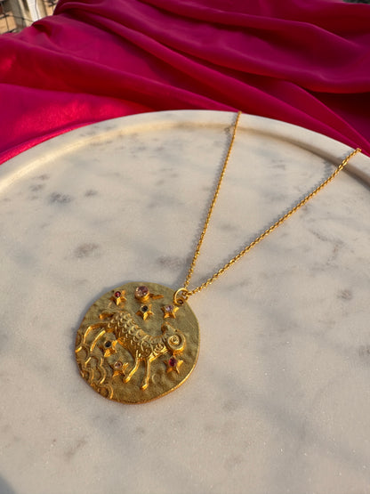 Zodiac Pendant | Handmade with brass, 18kt Gold Plated