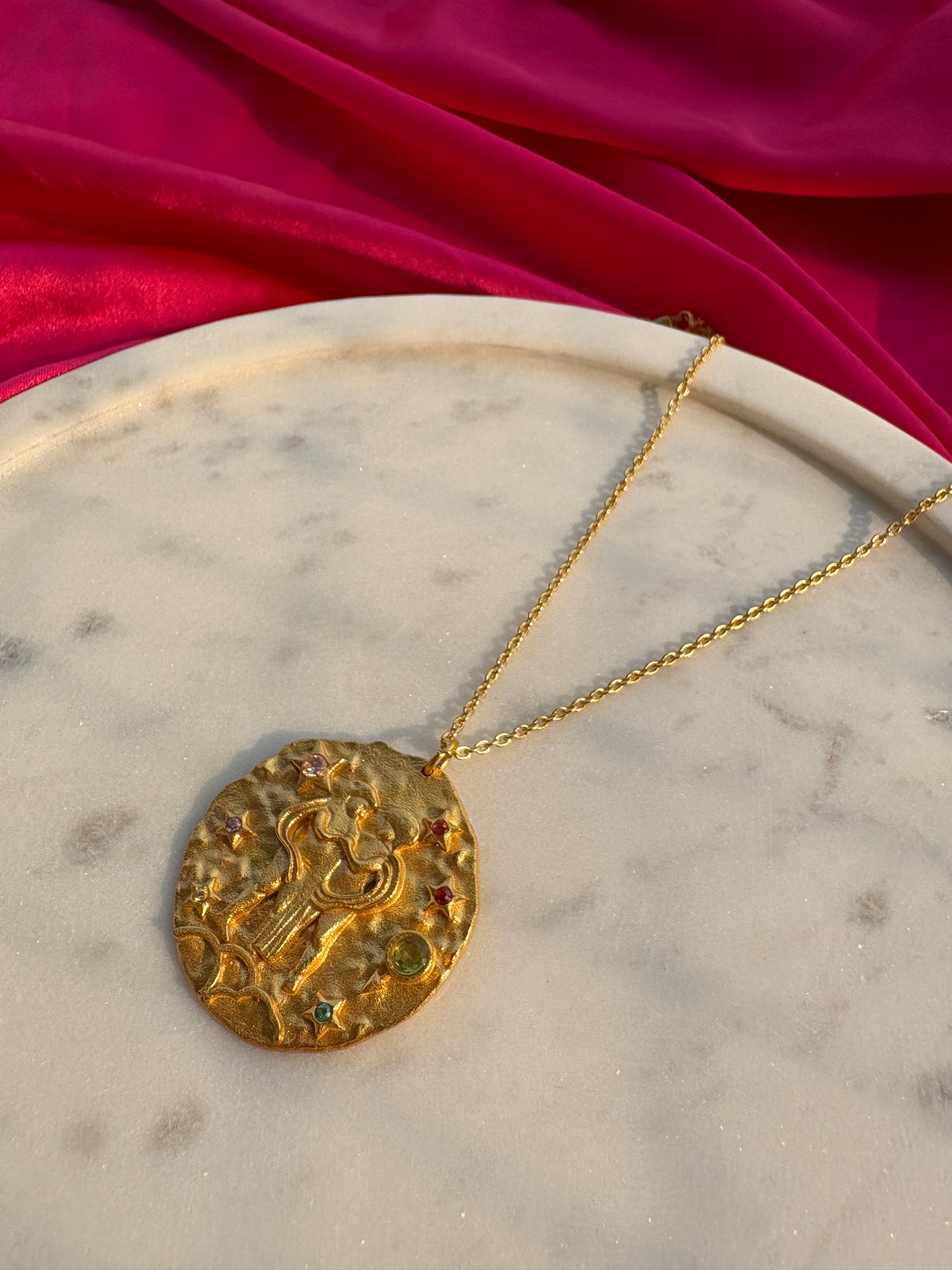 Zodiac Pendant | Handmade with brass, 18kt Gold Plated