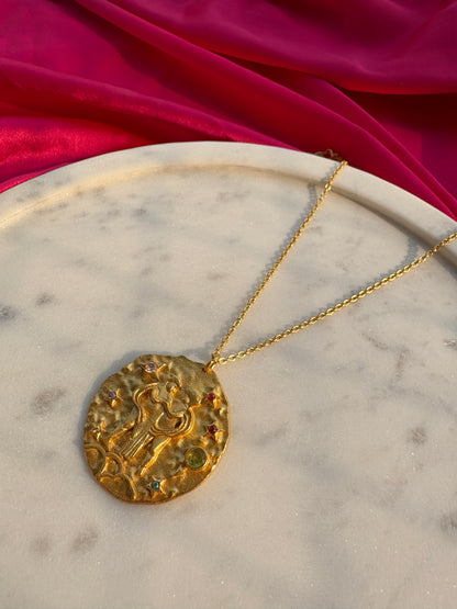 Zodiac Pendant | Handmade with brass, 18kt Gold Plated