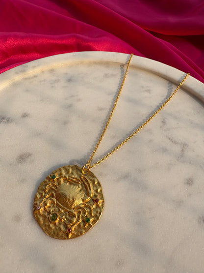 Zodiac Pendant | Handmade with brass, 18kt Gold Plated