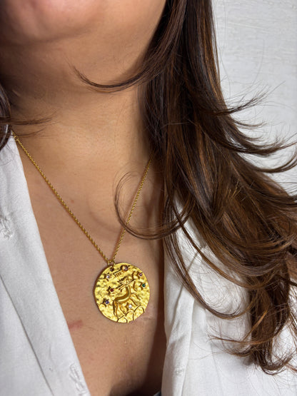 Zodiac Pendant | Handmade with brass, 18kt Gold Plated