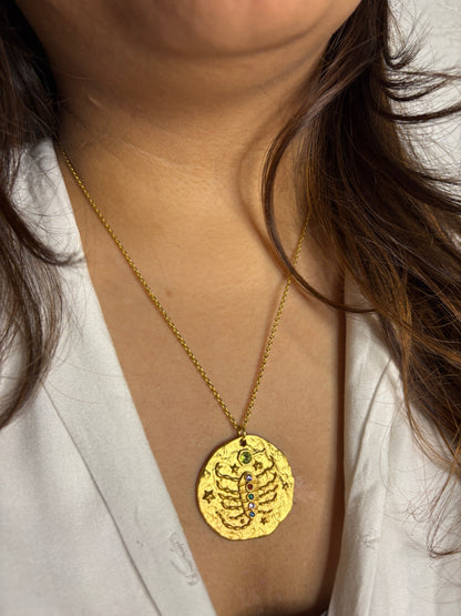 Zodiac Pendant | Handmade with brass, 18kt Gold Plated