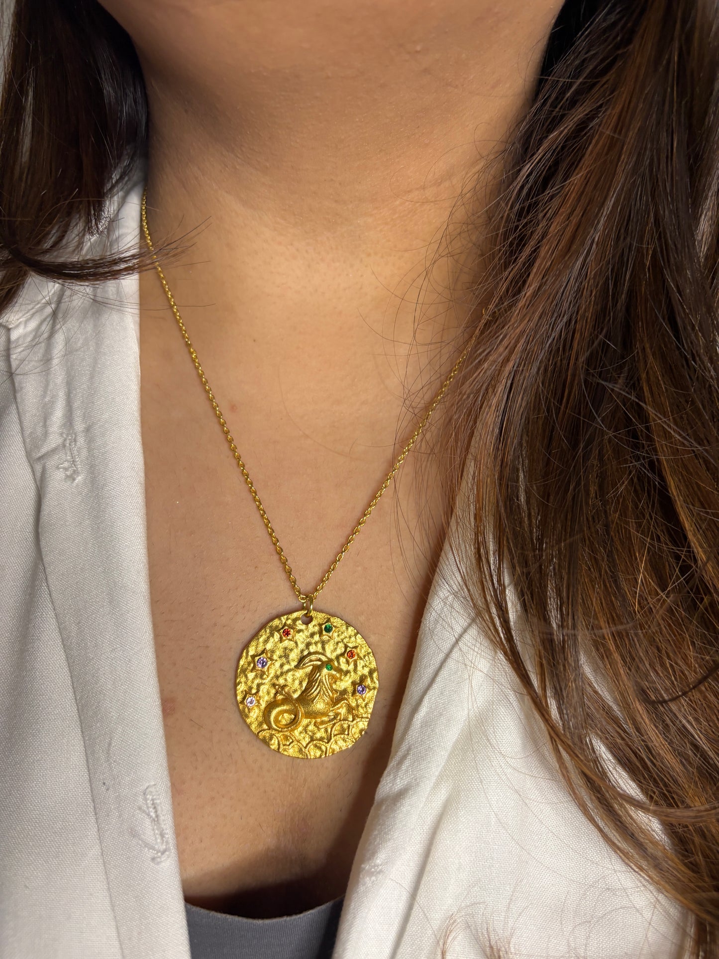 Zodiac Pendant | Handmade with brass, 18kt Gold Plated