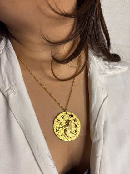 Zodiac Pendant | Handmade with brass, 18kt Gold Plated