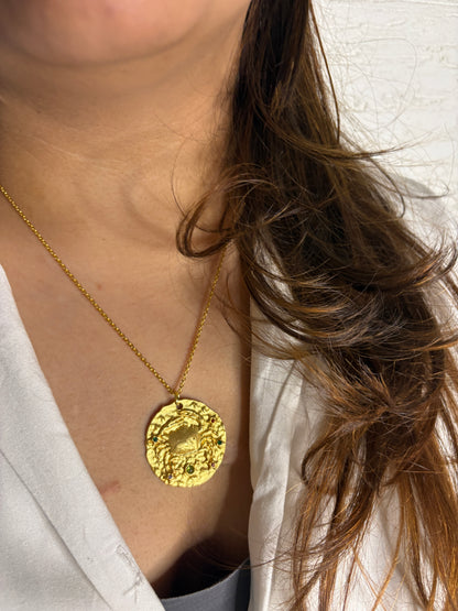 Zodiac Pendant | Handmade with brass, 18kt Gold Plated