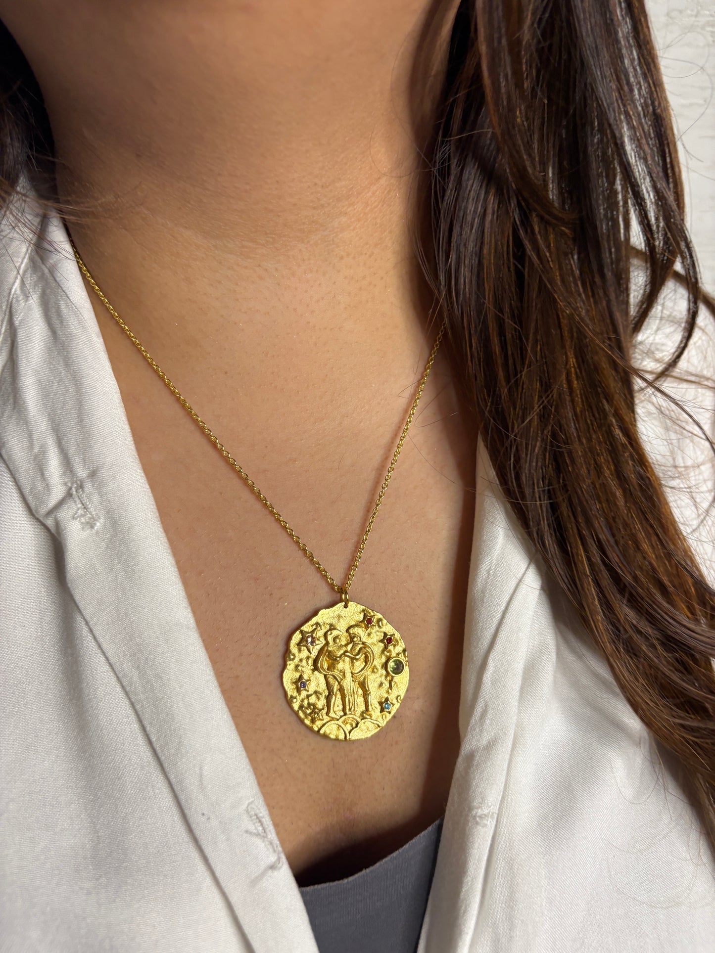 Zodiac Pendant | Handmade with brass, 18kt Gold Plated