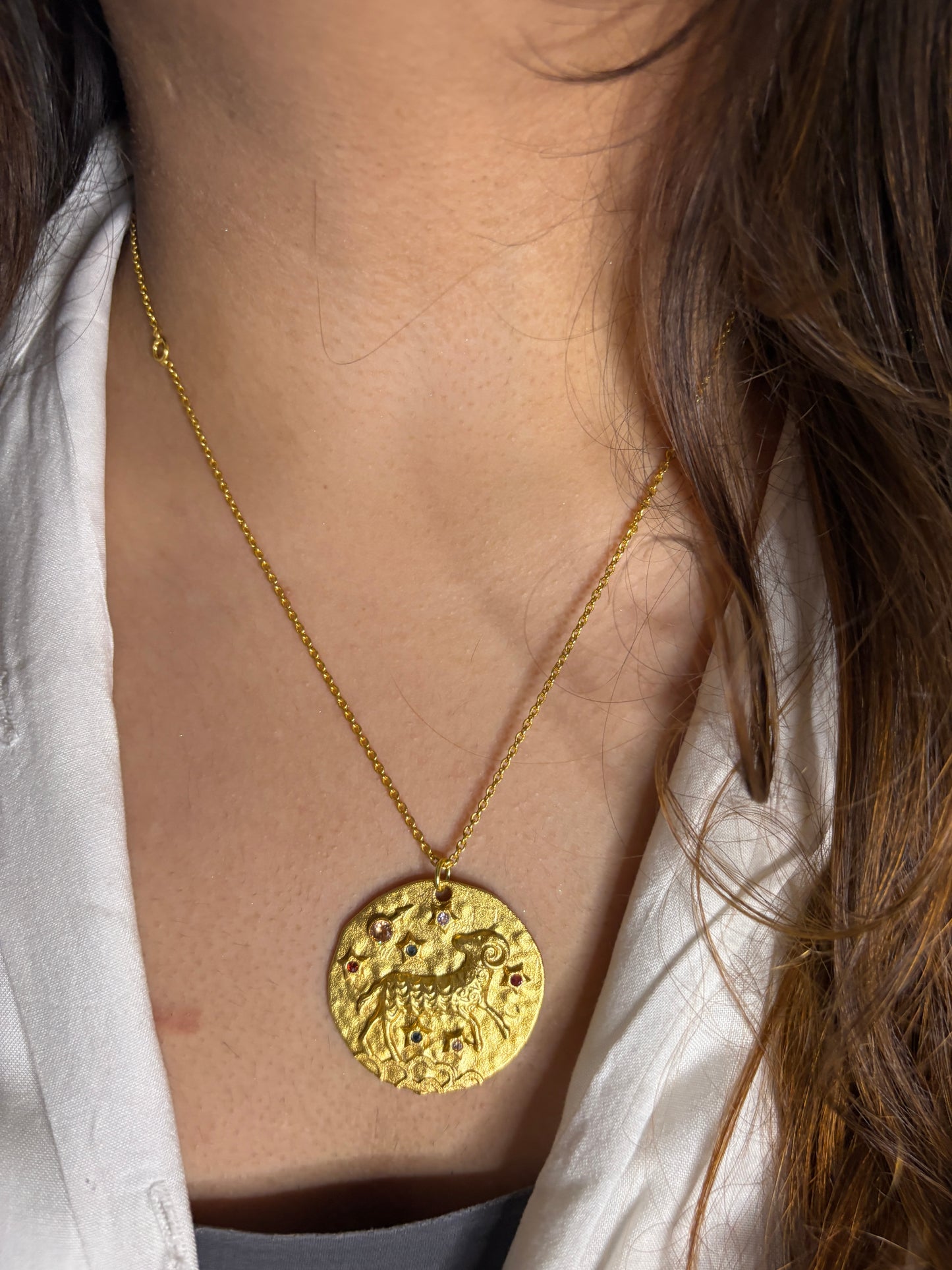 Zodiac Pendant | Handmade with brass, 18kt Gold Plated