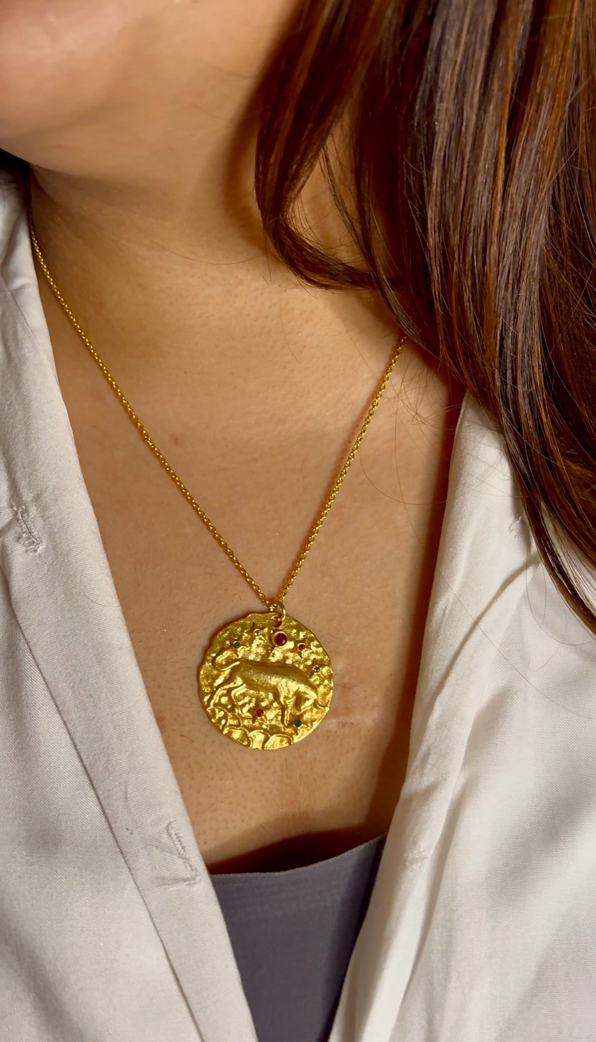 Zodiac Pendant | Handmade with brass, 18kt Gold Plated