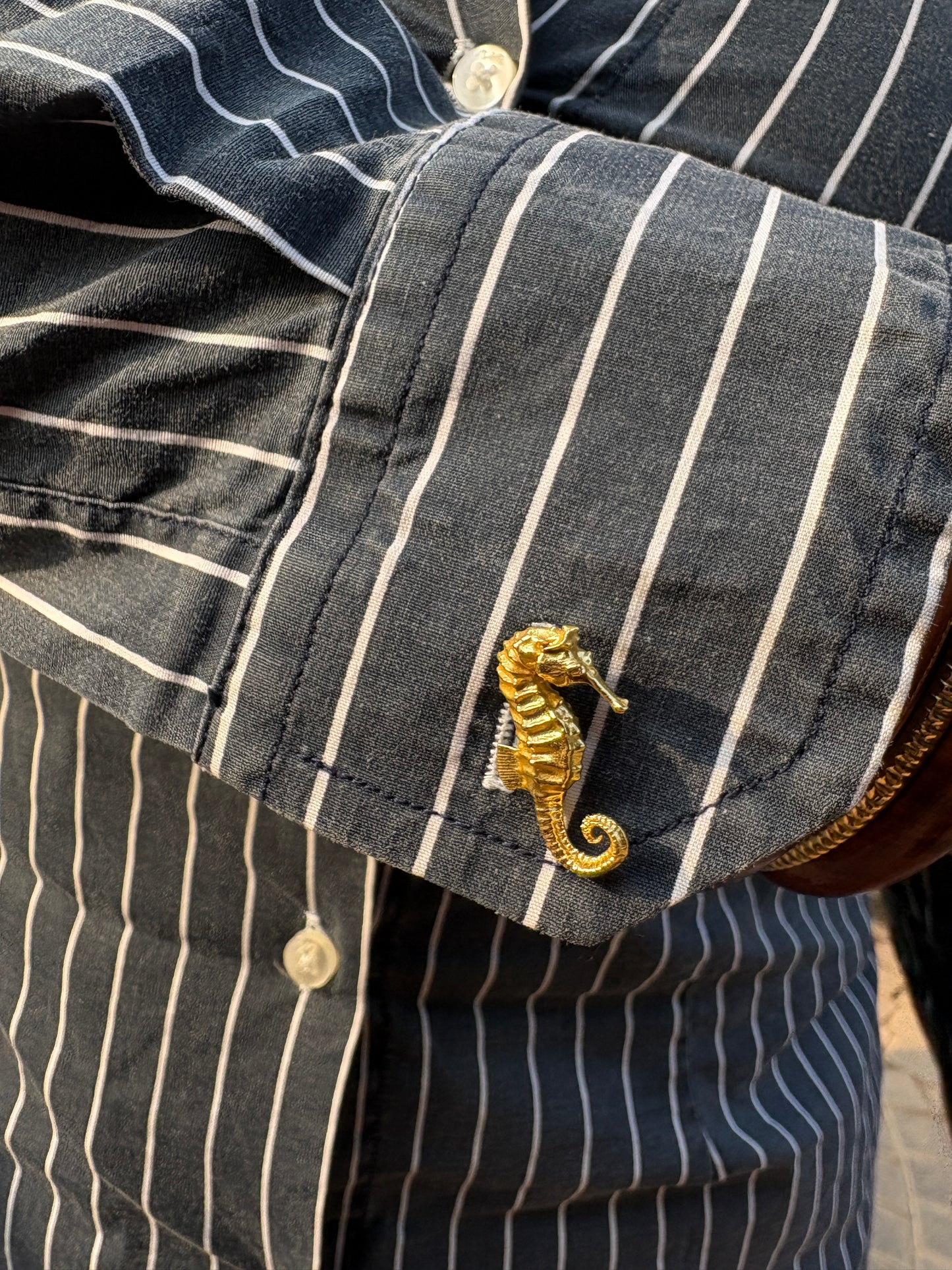 Seahorse Brooch Button