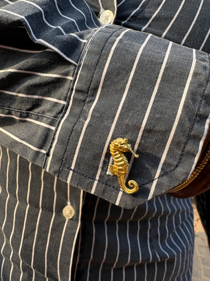 Seahorse Brooch Button