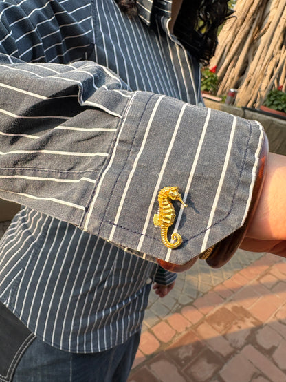 Seahorse Brooch Button