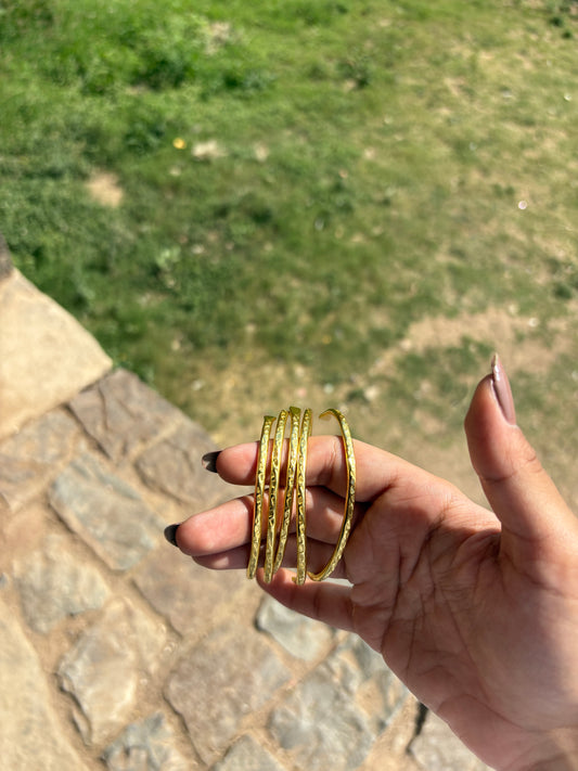 Textured Stack Bangles (Set of 5)