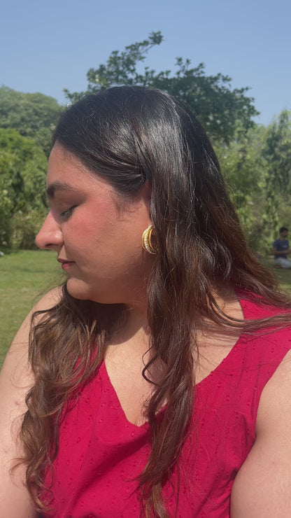 Gajra Hoops | Layered pearl earrings